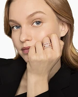 Stax Five Row Ring 18K Rose Gold with Morganite and Diamonds, 22mm