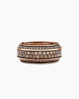 Streamline® Bevelled Band Ring 18K Rose Gold with Cognac Diamonds, 8.5mm