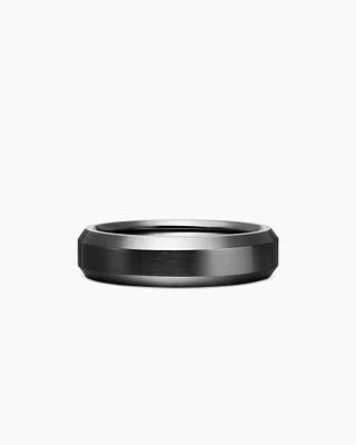 Bevelled Band Ring Black Titanium, 6mm