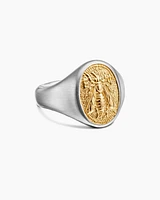 Petrvs® Bee Pinky Ring Sterling Silver with 18K Yellow Gold, 15.5mm