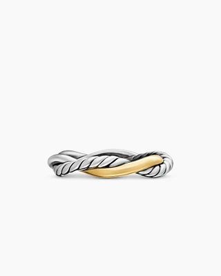 Petite Infinity Band Ring Sterling Silver with 14K Yellow Gold, 4mm