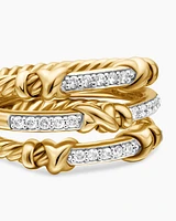 Petite Helena Wrap Three Row Ring in 18K Yellow Gold with Diamonds, 12mm