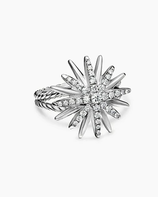 Starburst Ring Sterling Silver with Diamonds