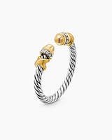 Petite Helena Ring Sterling Silver with 18K Yellow Gold Domes and Diamonds, 2.5mm