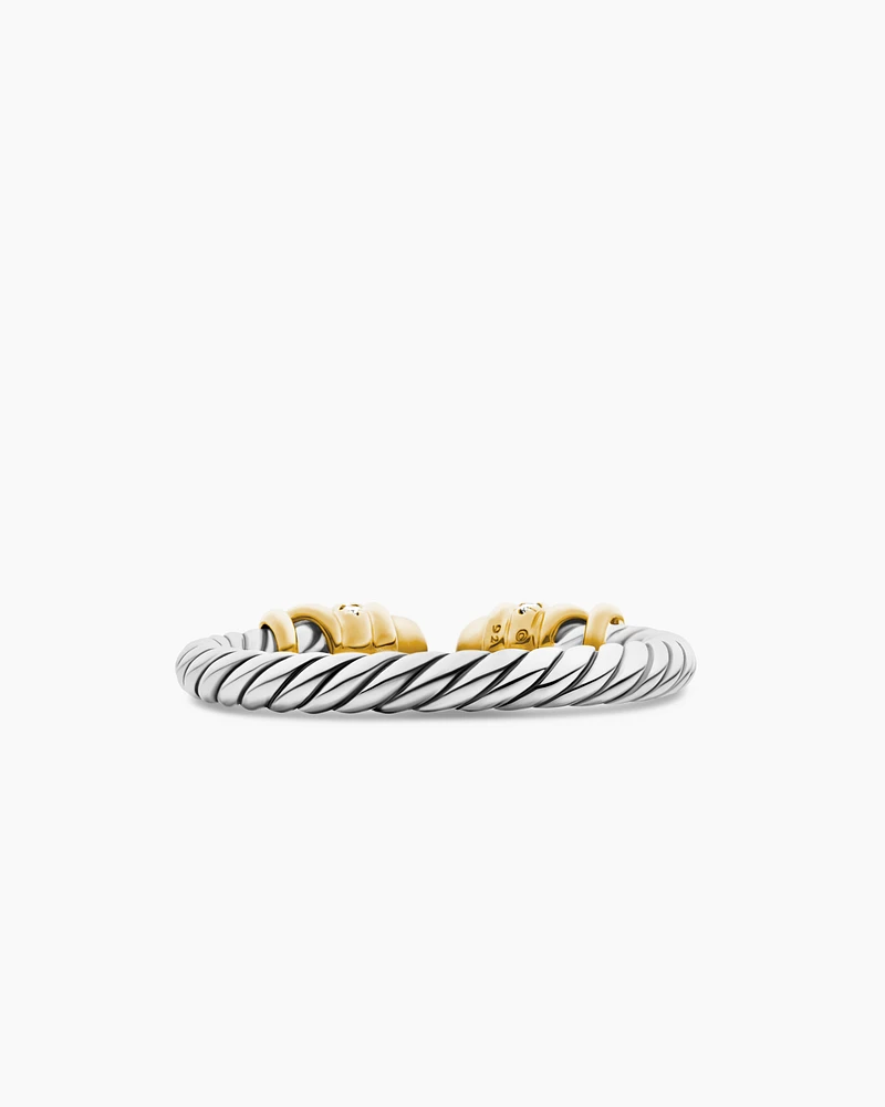 Petite Helena Ring Sterling Silver with 18K Yellow Gold Domes and Diamonds, 2.5mm