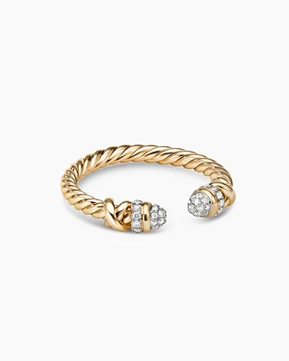 Petite Helena Open Ring 18K Yellow Gold with Diamonds, 2.5mm