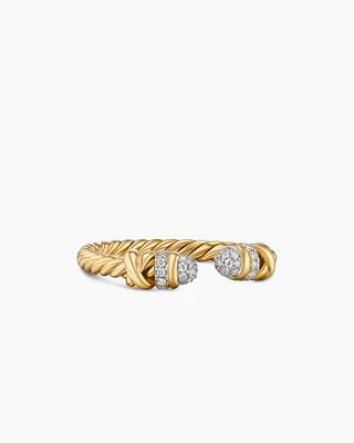 Petite Helena Open Ring 18K Yellow Gold with Diamonds, 2.5mm