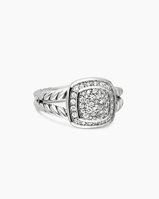 Petite Albion® Ring Sterling Silver with Pavé Diamonds, 7mm
