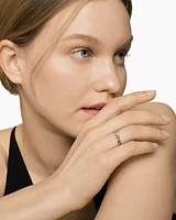 Petite X Ring Sterling Silver with Diamonds, 4mm