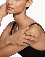 Pavé Crossover Five Row Ring 18K Yellow Gold with Diamonds, 17.7mm