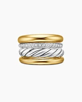 DY Mercer® Multi Row Ring Sterling Silver with 18K Yellow Gold and Diamonds