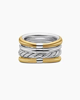 DY Mercer® Multi Row Ring Sterling Silver with 18K Yellow Gold and Diamonds