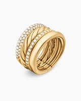 DY Mercer® Multi Row Ring 18K Yellow Gold with Diamonds, 14mm