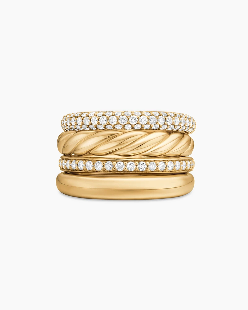 DY Mercer® Multi Row Ring 18K Yellow Gold with Diamonds, 14mm