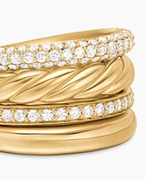 DY Mercer® Multi Row Ring 18K Yellow Gold with Diamonds, 14mm