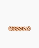 Sculpted Cable Band Ring 18K Rose Gold, 4.6mm
