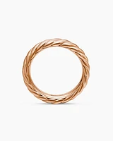 Sculpted Cable Band Ring 18K Rose Gold, 4.6mm