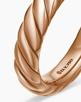 Sculpted Cable Band Ring 18K Rose Gold, 4.6mm