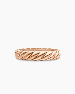 Sculpted Cable Band Ring 18K Rose Gold, 4.6mm