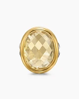 Albion® Oval Ring Sterling Silver with 18K Yellow Gold and Champagne Citrine, 21mm