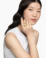 Albion® Oval Ring Sterling Silver with 18K Yellow Gold and Champagne Citrine, 21mm