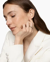 Crossover Three Row Ring Sterling Silver with 18K Yellow Gold and Diamonds, 7mm