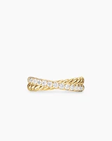Crossover Two Row Ring 18K Yellow Gold with Diamonds
