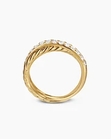 Crossover Two Row Ring 18K Yellow Gold with Diamonds