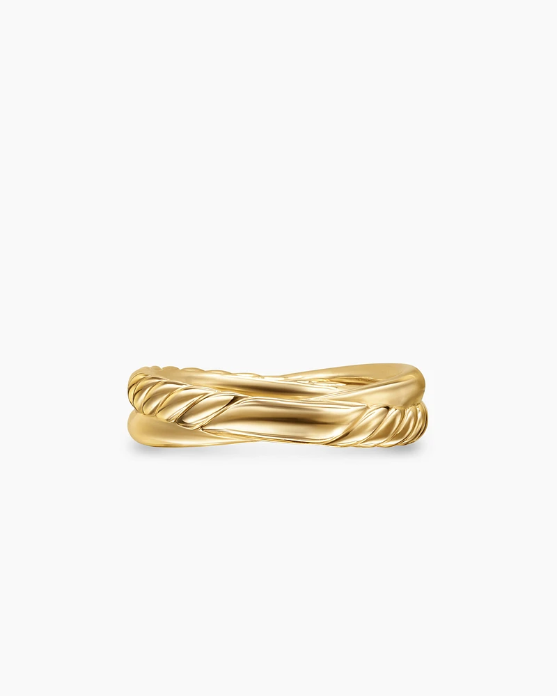 Crossover Two Row Ring 18K Yellow Gold with Diamonds