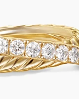 Crossover Two Row Ring 18K Yellow Gold with Diamonds