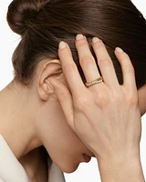 Crossover Two Row Ring 18K Yellow Gold with Diamonds