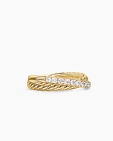 Crossover Two Row Ring 18K Yellow Gold with Diamonds