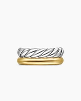DY Mercer® Two Row Ring Sterling Silver with 18K Yellow Gold, 8mm