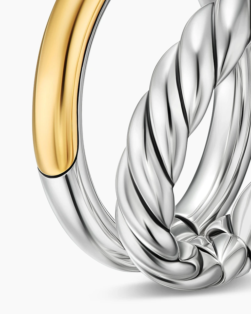DY Mercer® Two Row Ring Sterling Silver with 18K Yellow Gold, 8mm