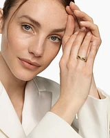 Crossover Two Row Ring Sterling Silver with 14K Yellow Gold, 7.4mm