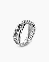 Crossover Two Row Ring Sterling Silver, 7.4mm