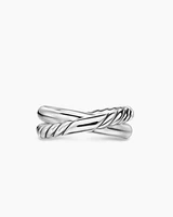 Crossover Two Row Ring Sterling Silver, 7.4mm