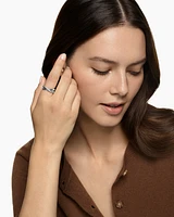 Crossover Two Row Ring Sterling Silver, 7.4mm