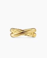 Crossover Two Row Ring 18K Yellow Gold with Diamonds