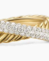 Crossover Two Row Ring 18K Yellow Gold with Diamonds