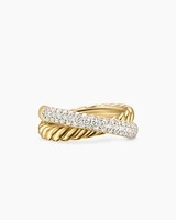 Crossover Two Row Ring 18K Yellow Gold with Diamonds