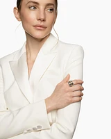 Crossover Five Row Ring Sterling Silver with 14K Yellow Gold, 17.5mm