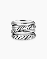 Crossover Five Row Ring Sterling Silver, 17.5mm