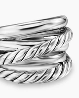 Crossover Five Row Ring Sterling Silver, 17.5mm