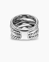Crossover Five Row Ring Sterling Silver, 17.5mm
