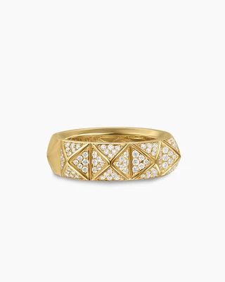 Pyramid Band Ring 18K Yellow Gold with Diamonds