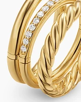 DY Mercer® Three Row Ring 18K Yellow Gold with Diamonds, 8.9mm