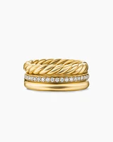 DY Mercer® Three Row Ring 18K Yellow Gold with Diamonds, 8.9mm