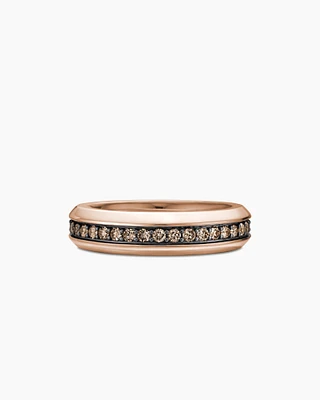 Streamline® Band Ring 18K Rose Gold with Cognac Diamonds, 6mm