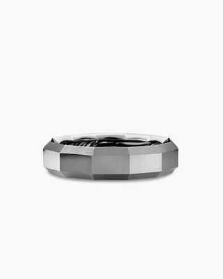 Faceted Band Ring in Grey Titanium